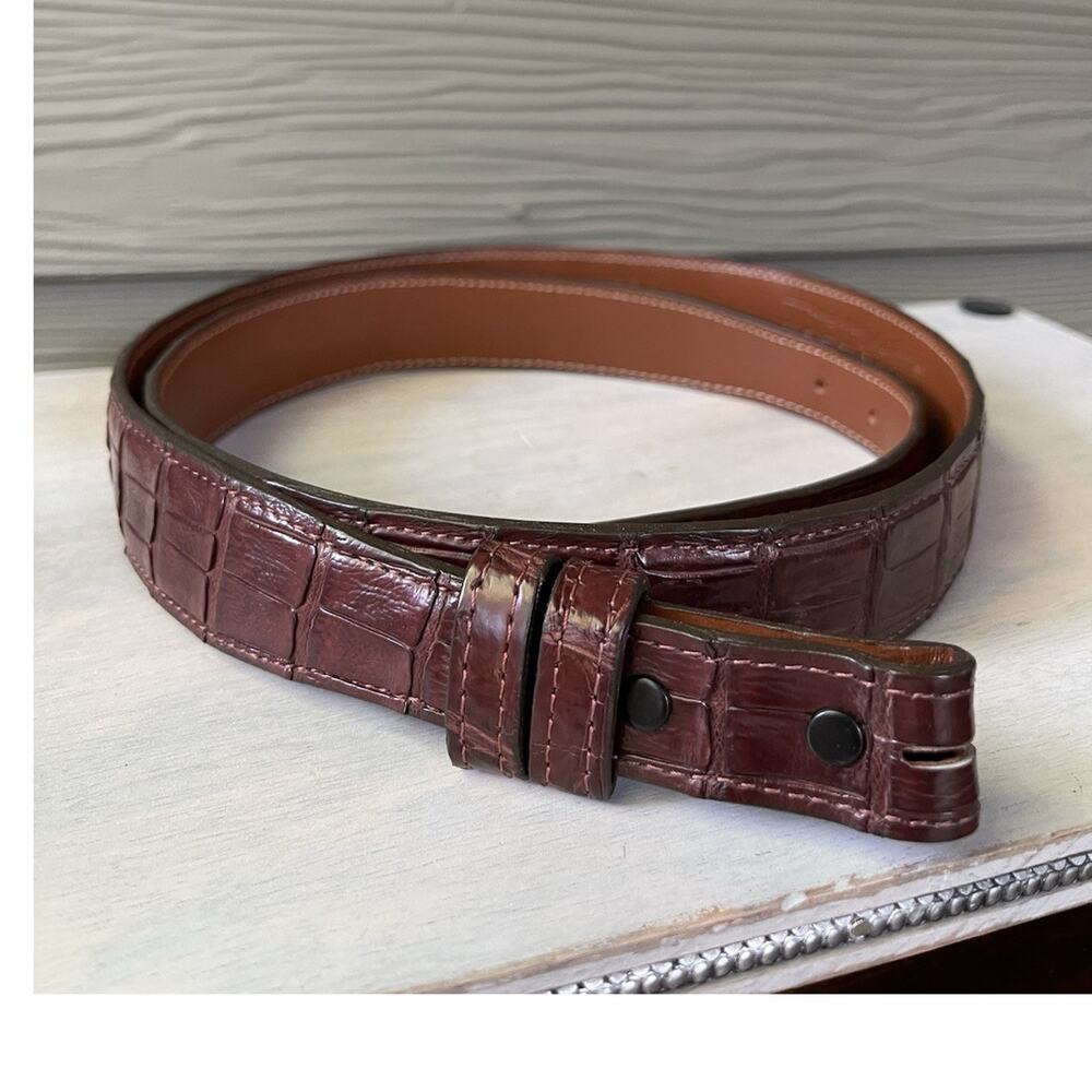 Pinto Ranch Genuine Crocodile Leather Brown Men’s Western Dress Belt Size 44